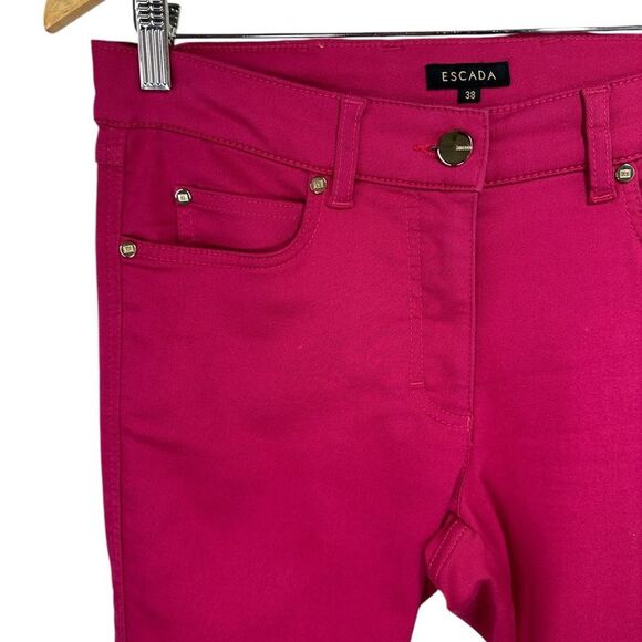 Escada Munich Gold Tag Womens Magenta Hot Pink Jeans Size 38 US 8-10 - Picture 4 of 15